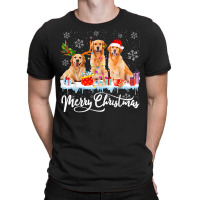 Golden Retriever Dog Merry Christmas Golden Retriever Santa Light Rein T-shirt | Artistshot