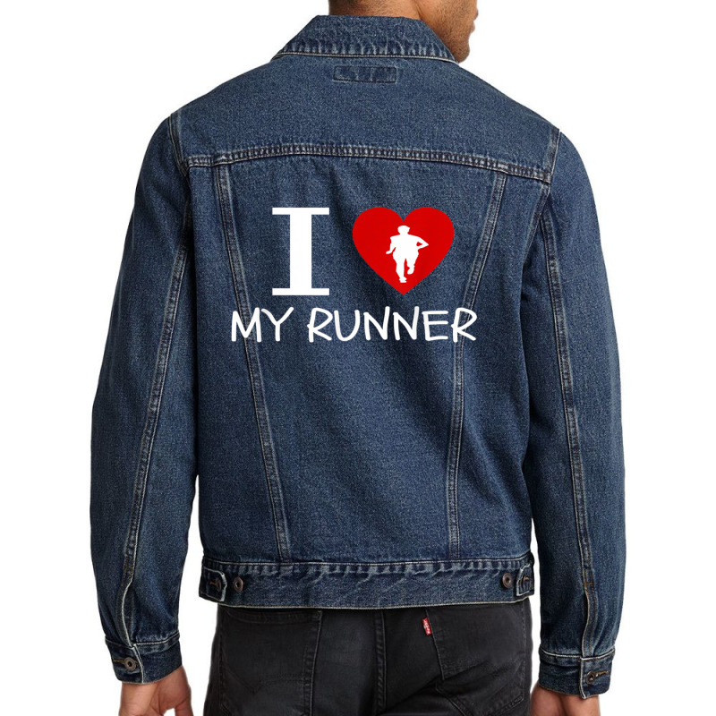 Running Run Runner Track Marathon Funny Cheer Mom Funny Gifts Men Men Denim Jacket by HailieDesign | Artistshot