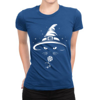 Black Cat Halloween Witch Hat Candy Lovers Ladies Fitted T-shirt | Artistshot