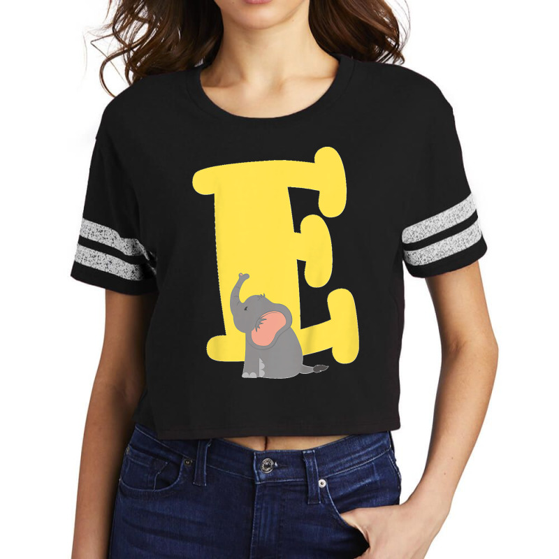 Kids Capital Letter E Alphabet Elephant Cute Kids Initial Scorecard Crop Tee by LeonelSalas | Artistshot