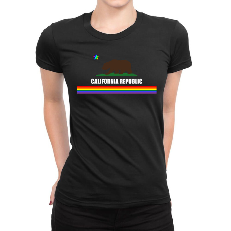 Lgbt California Republic For Dark Ladies Fitted T-Shirt by autlu2024 | Artistshot