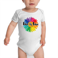 Love Is Love Rainbow Sunflower For Light Baby Bodysuit | Artistshot