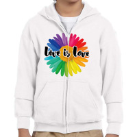 Love Is Love Rainbow Sunflower For Light Youth Zipper Hoodie | Artistshot