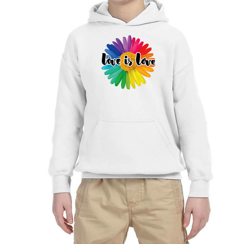 Love Is Love Rainbow Sunflower For Light Youth Hoodie by autlu2024 | Artistshot