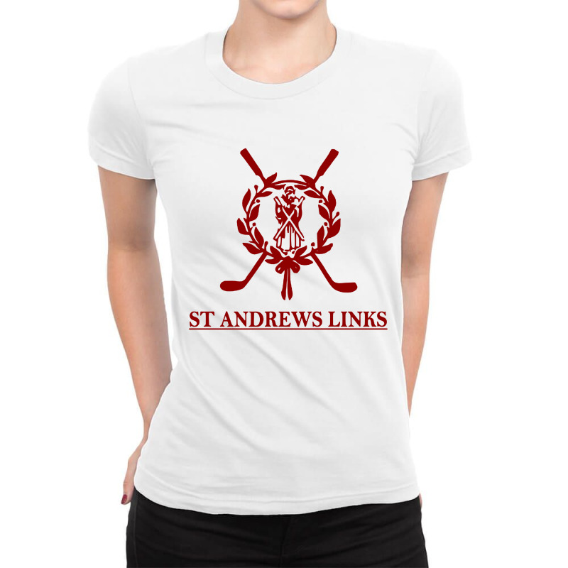 St Andrews Links Ladies Fitted T-Shirt by GoldenArt | Artistshot