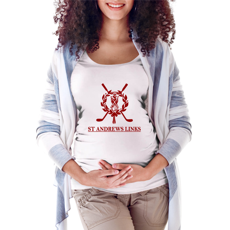 St Andrews Links Maternity Scoop Neck T-shirt by GoldenArt | Artistshot