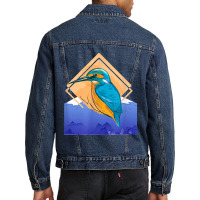 King Fisher Set Over Mountain In Spring Men Denim Jacket | Artistshot