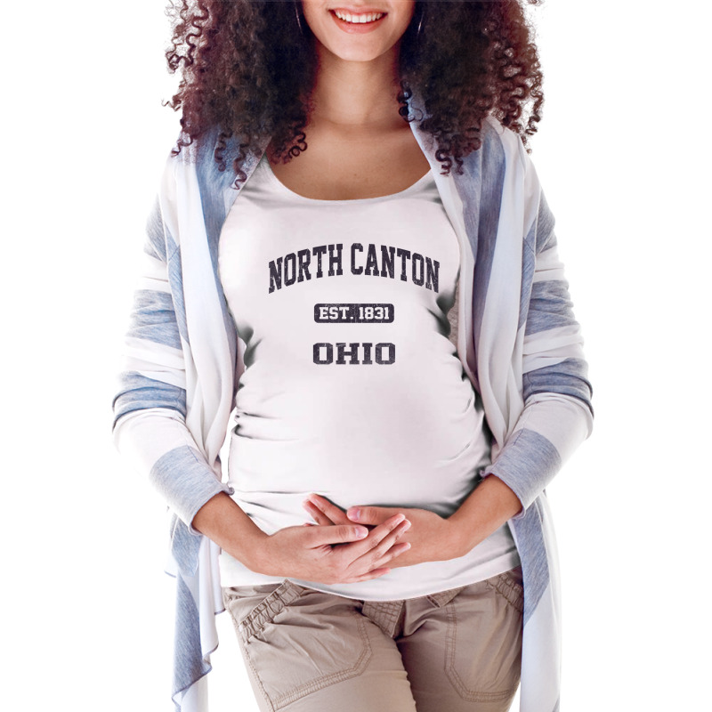 North Canton Ohio Oh Vintage State Athletic Style T Shirt Maternity Scoop Neck T-shirt | Artistshot