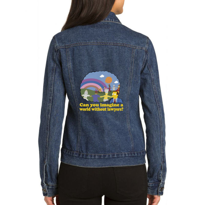 Can You Imagine A World Without Lawyers, Lionel Hutz Ladies Denim Jacket by hydrant-podcast | Artistshot