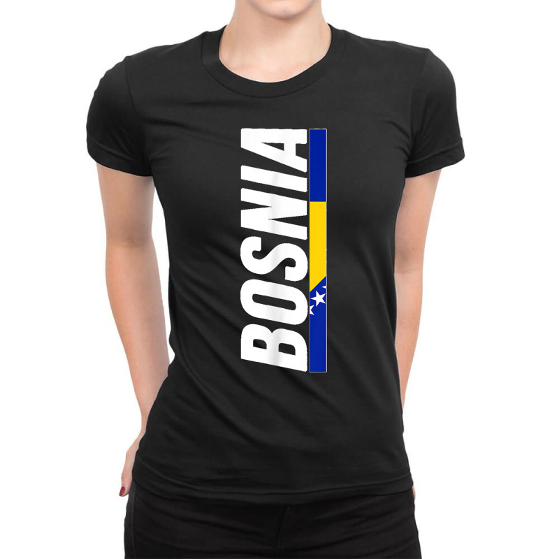 Bosnia Herzegovina T Shirt Bosnian Flag Love Gift Ladies Fitted T-Shirt by tuckeynkriccijea | Artistshot