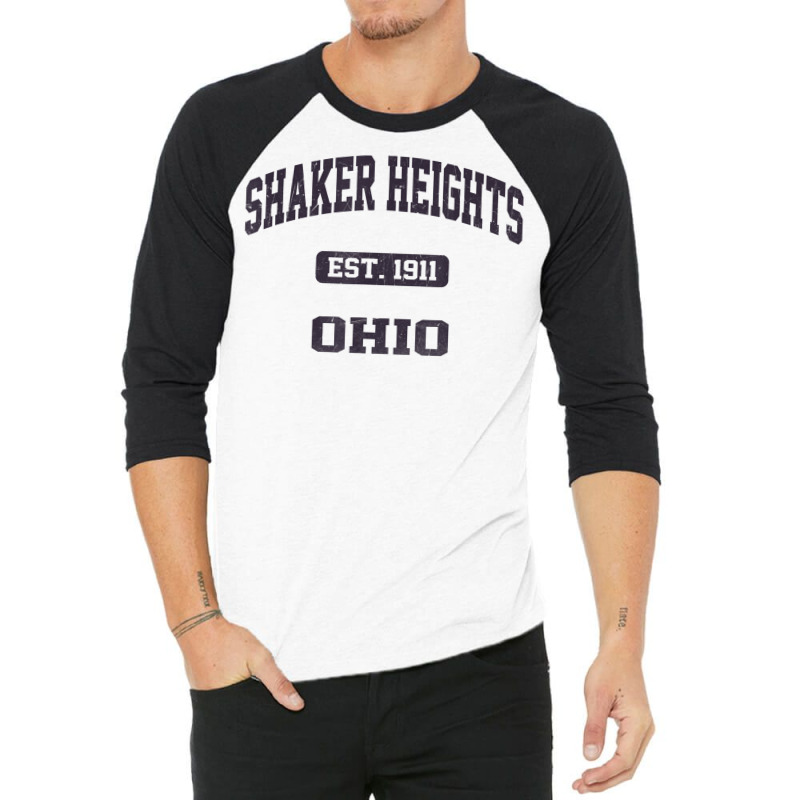 Shaker Heights Ohio Oh Vintage State Athletic Style T Shirt 3/4 Sleeve Shirt by pickengtwrentv | Artistshot