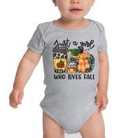 Womens Just A Girl Loves Fall, Fall Season Tops, Leopard Pumpkin T Shi Baby Bodysuit | Artistshot