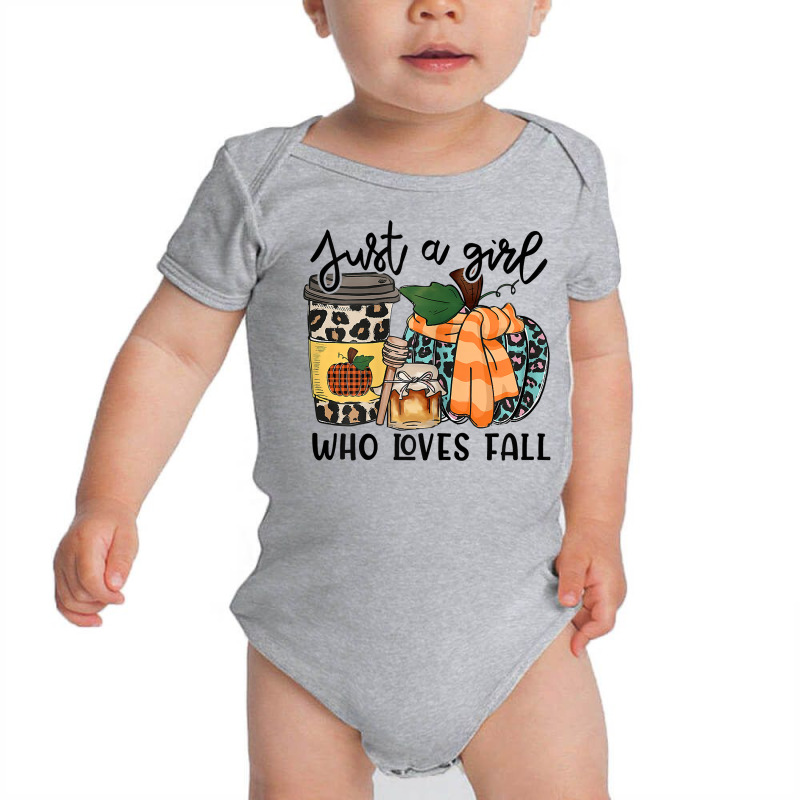 Womens Just A Girl Loves Fall, Fall Season Tops, Leopard Pumpkin T Shi Baby Bodysuit by sowleomballoucgp | Artistshot