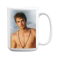 Ian Damon Shirtless Salvatore 15 Oz Coffee Mug | Artistshot