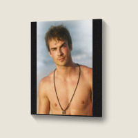 Ian Damon Shirtless Salvatore Portrait Canvas Print | Artistshot