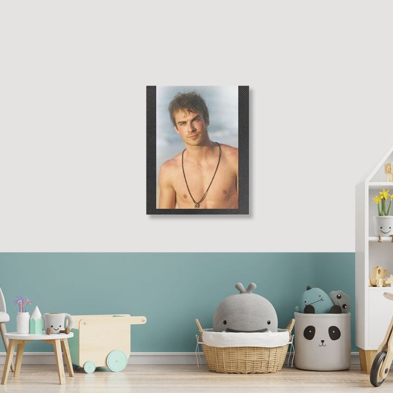 Ian Damon Shirtless Salvatore Portrait Canvas Print | Artistshot