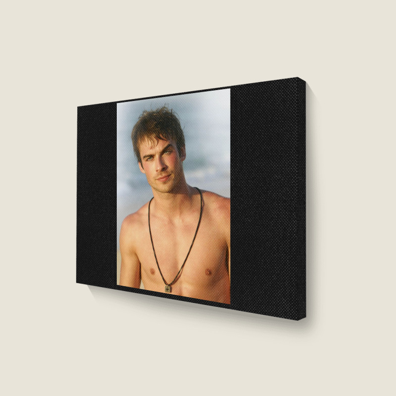 Ian Damon Shirtless Salvatore Landscape Canvas Print | Artistshot