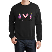 Peace Love And Vaccine I'm Vaccinated 2021 Vaccination Day Gift Crewneck Sweatshirt | Artistshot