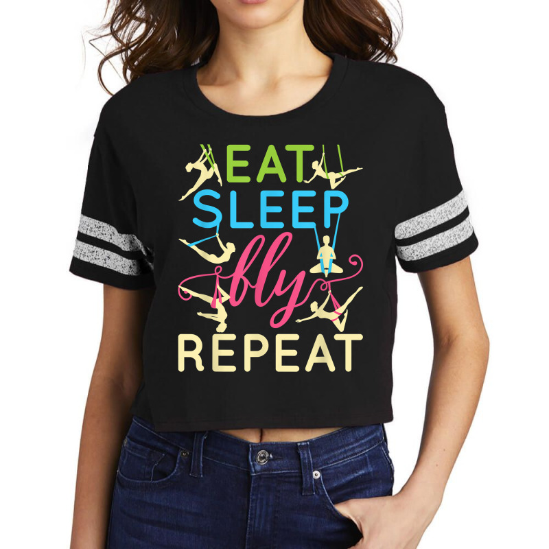 Aerial Yoga Silks Women Eat Sleep Fly Repeat T Shirt Scorecard Crop Tee by plancefbtluceka | Artistshot