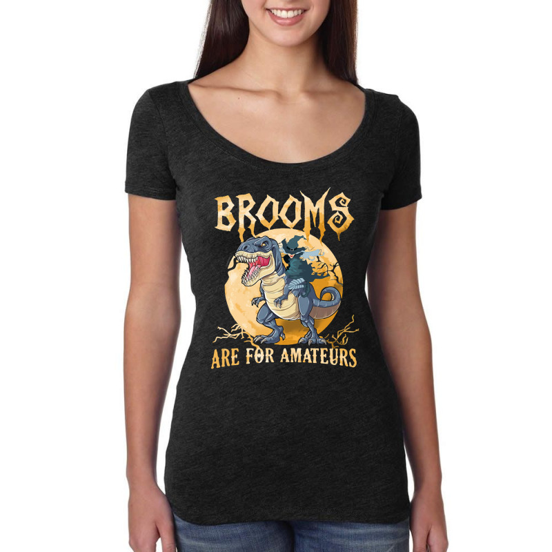 Dinosaur Brooms Halloween Amateurs Dinosaur Mask T Dino Women's Triblend Scoop T-shirt by peafowl | Artistshot