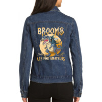 Dinosaur Brooms Halloween Amateurs Dinosaur Mask T Dino Ladies Denim Jacket | Artistshot