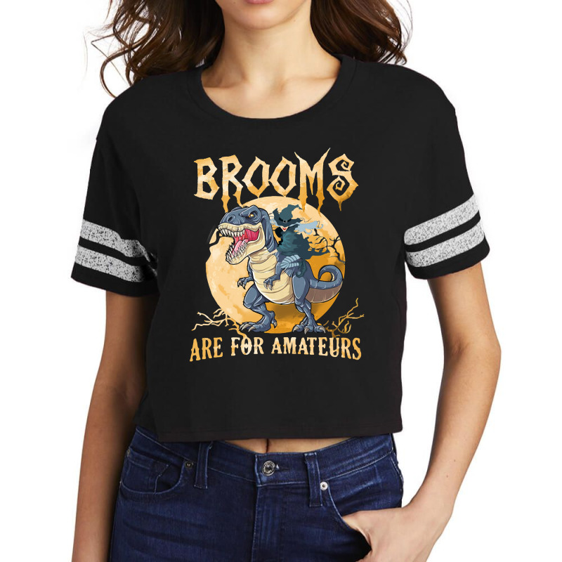 Dinosaur Brooms Halloween Amateurs Dinosaur Mask T Dino Scorecard Crop Tee by peafowl | Artistshot