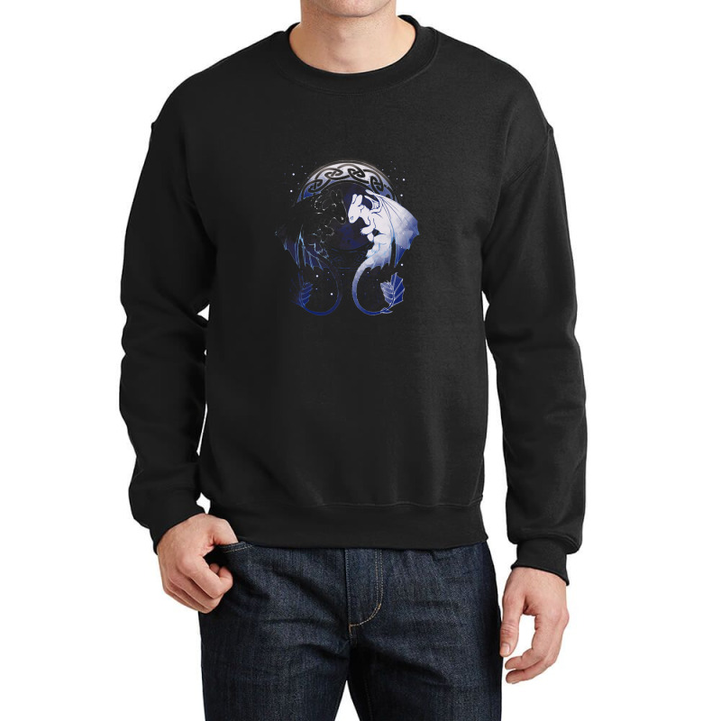 Two Dragons Night Fury And Light Fury Crewneck Sweatshirt by pusyaque-podcast | Artistshot