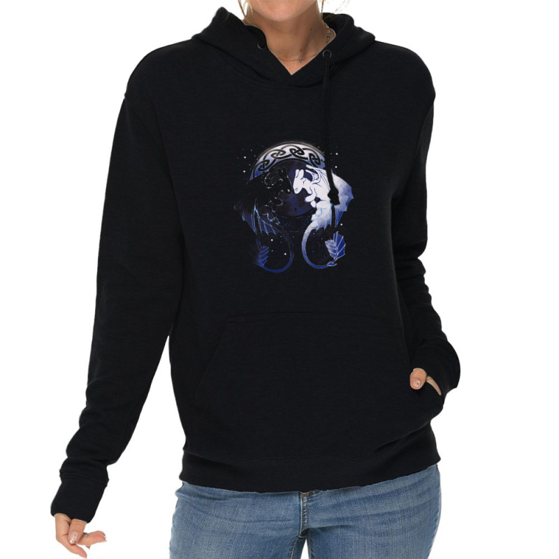 Two Dragons Night Fury And Light Fury Lightweight Hoodie by pusyaque-podcast | Artistshot