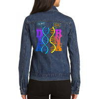 Dna Rna Molecular Biology Pun Science Genetics Genealogy T Shirt Ladies Denim Jacket | Artistshot