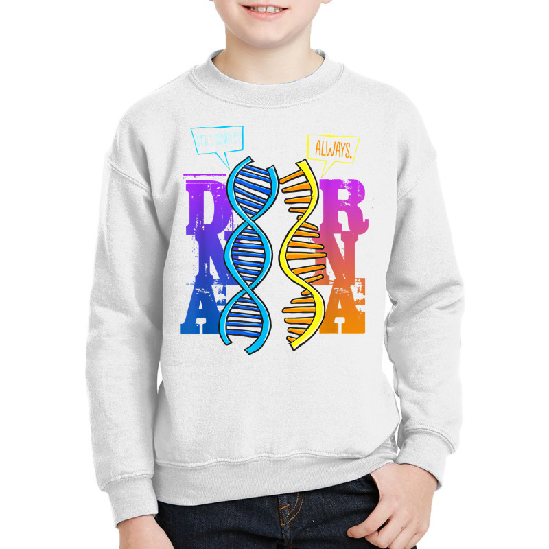 Dna Rna Molecular Biology Pun Science Genetics Genealogy T Shirt Youth Sweatshirt by keylonnsrosol5d | Artistshot