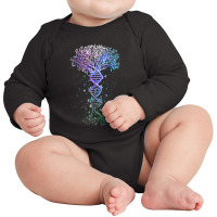 Dna Tree Life Earth Genetics Biologist Science Gift Tank Top Long Sleeve Baby Bodysuit | Artistshot