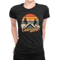 Colorado Retro Vintage Mountains Nature Hiking Ladies Fitted T-shirt | Artistshot