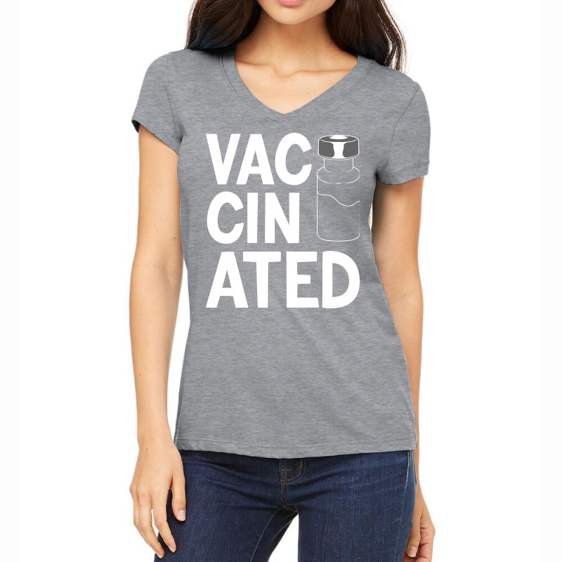 Vaccinated Women's V-Neck T-Shirt by Zero_art | Artistshot