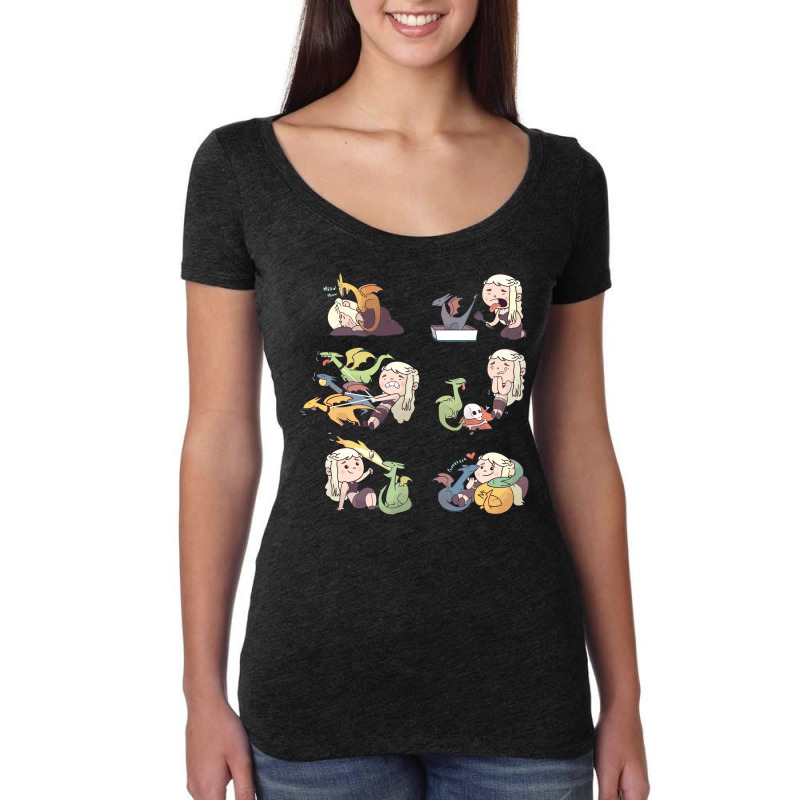 Crazy Dragon Lady Women's Triblend Scoop T-shirt by EquineTee | Artistshot