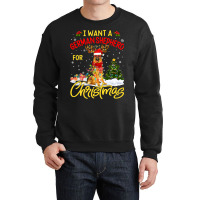 German Shepherd Gsd I Want German Shepherd Christmas Lights Santa Rein Crewneck Sweatshirt | Artistshot