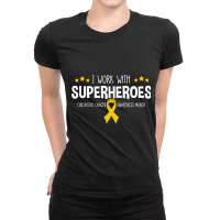 Pediatric Oncology  Rn Nurse Oncologist Ribbon Ladies Fitted T-shirt | Artistshot