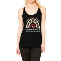 Rainbow I Wear Burgundy And Ivory Wife Oral Cancer Awareness Racerback Tank | Artistshot