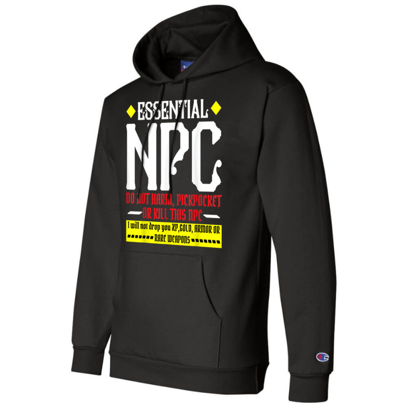 Funny Gamer Tee Shirts Tshirt Funny Essential Npc Do Not Har Champion Hoodie | Artistshot