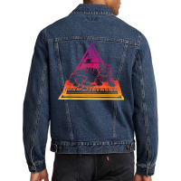 Synthesizer Cat Techno Synth Analog T Shirt Men Denim Jacket | Artistshot