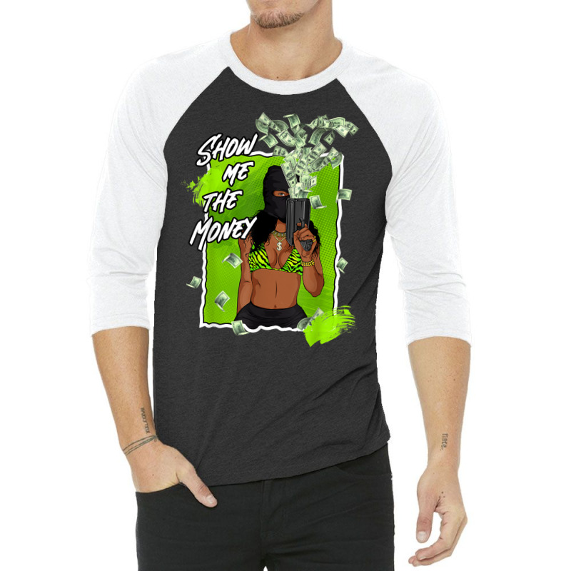 Show Me The Money 6 Retro Electric Green Shoes Matching Tees T Shirt 3/4 Sleeve Shirt | Artistshot