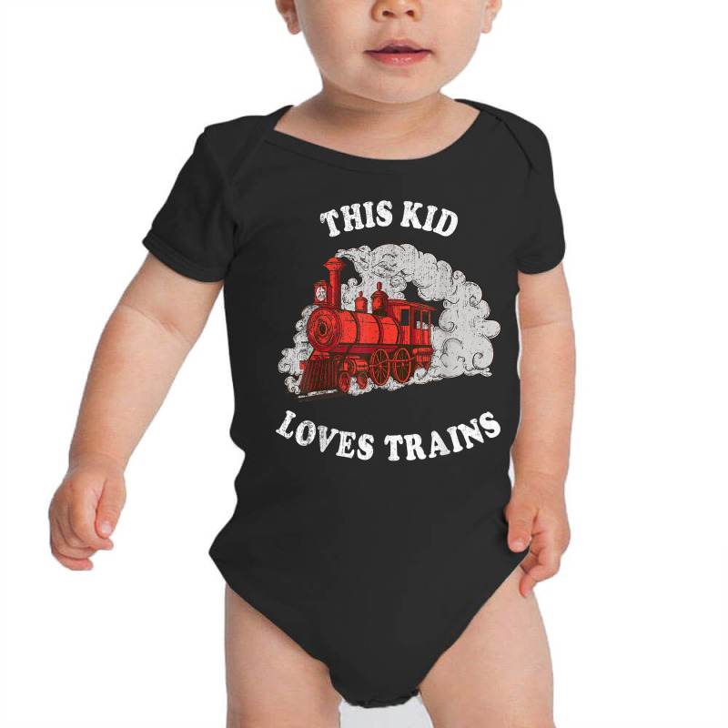 This Kid Loves Trains Locomotive Wagon Boys Girls Toddler T Shirt Baby Bodysuit by derosaatlamos | Artistshot