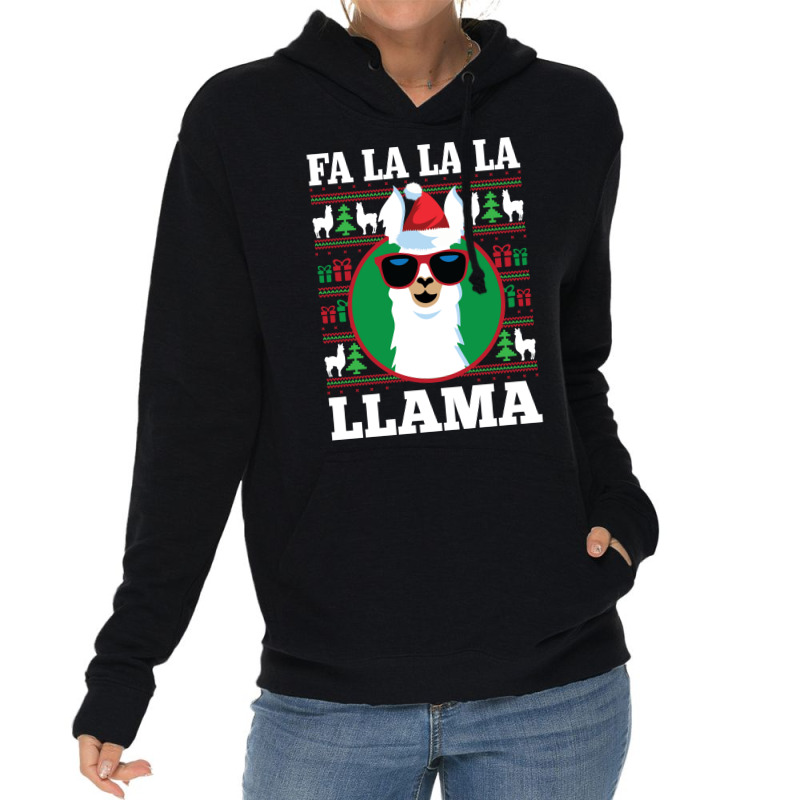 Fa La La Llama Ugly Christmas Long Sleeve Shirt Lightweight Hoodie | Artistshot