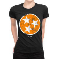 Tennessee Shirt State Flag Orange & White Vintage Est. 1796 Ladies Fitted T-shirt | Artistshot