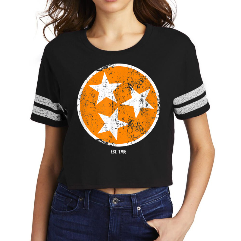 Tennessee Shirt State Flag Orange & White Vintage Est. 1796 Scorecard Crop Tee by milkeyderamse | Artistshot