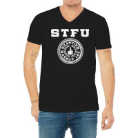 Shut The F Up Stfu Funny College Satire Humor Raglan Baseball Tee V-neck Tee | Artistshot