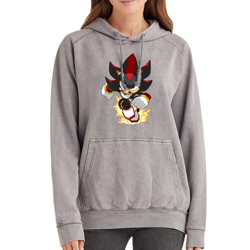 Black Super Hedgehog Running Forward Vintage Hoodie | Artistshot