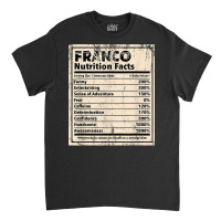 Franco Nutrition Facts Funny Name Humor Nickname T Shirt Classic T-shirt | Artistshot