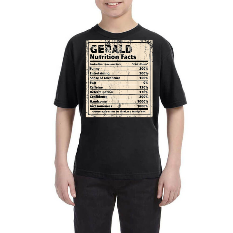 Gerald Nutrition Facts Funny Name Humor Nickname T Shirt Youth Tee by spizerrleppleq | Artistshot