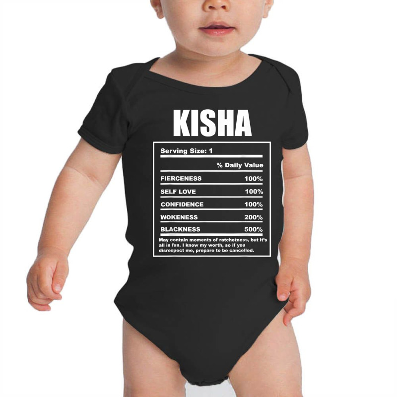 Kisha Nickname First Name Nutrition Facts Funny T Shirt Baby Bodysuit by pilusoekyokeln | Artistshot