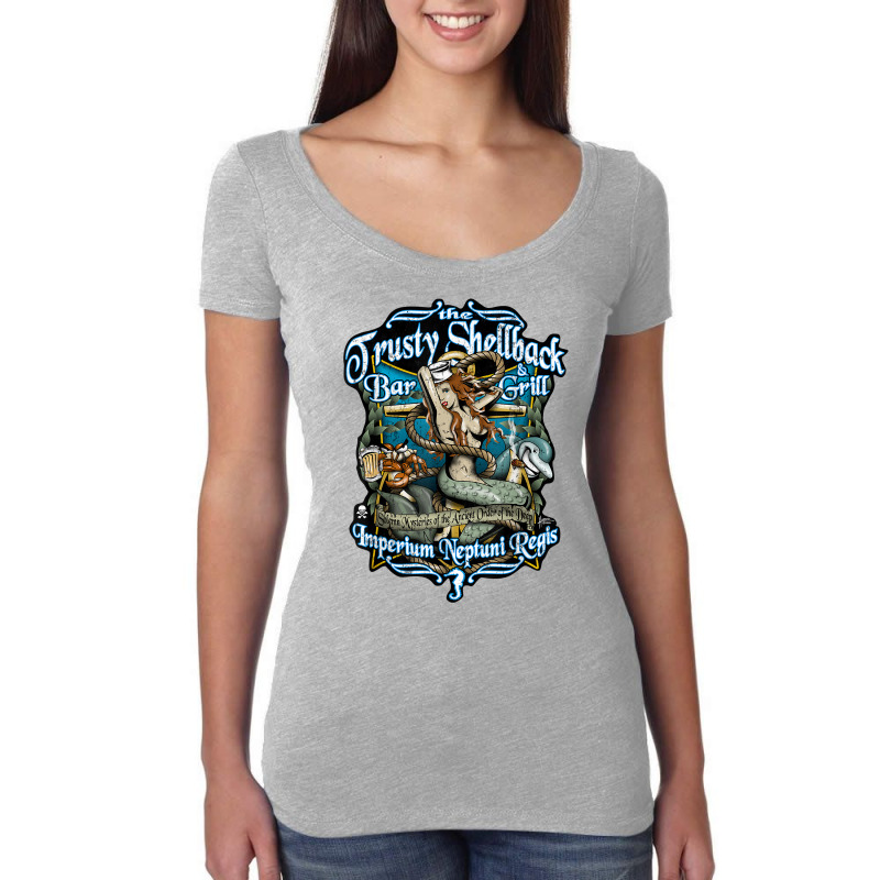 Trusty Shellback Bar And Grill Equator Crossing Nautical Art T Shirt Women's Triblend Scoop T-shirt by vorgasofaguiarb | Artistshot